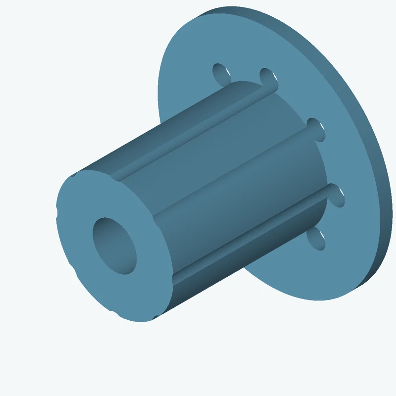 Revolved body, Ø20 mm × 28.3 mm tall with Ø7.5 mm bore, Ø37.8 mm × 2.1 mm flange — 3677