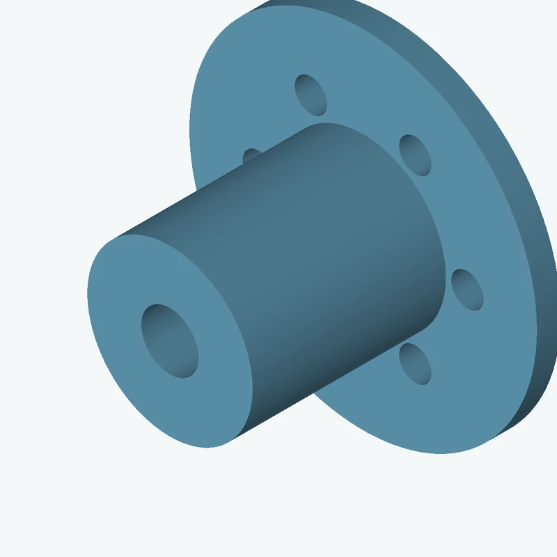 Revolved body, Ø42.94 mm × 56.4 mm tall with Ø14.9 mm bore, Ø90.3 mm × 6.2 mm flange — 3716