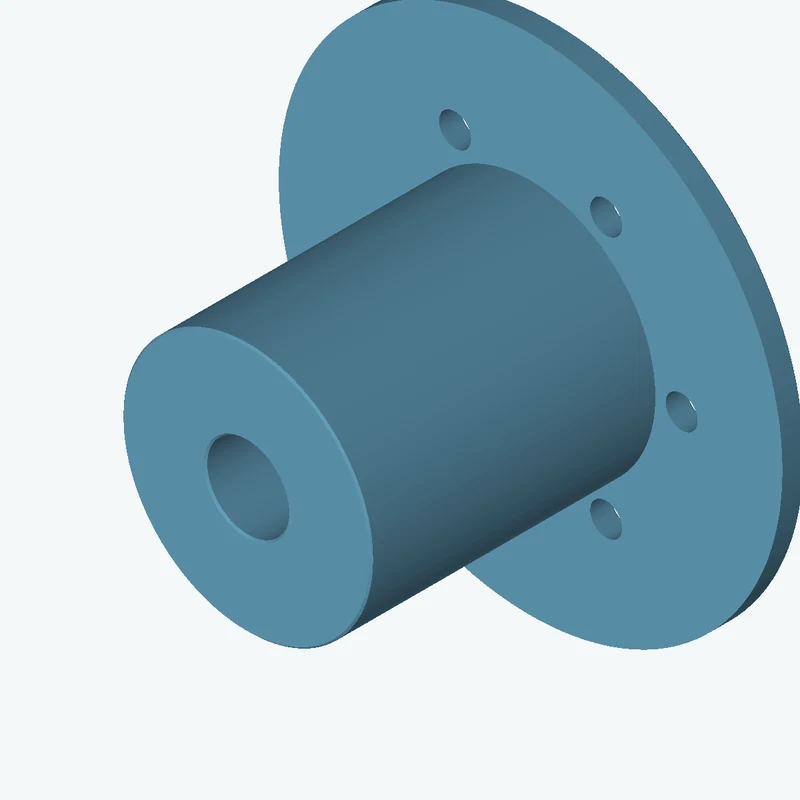 Revolved body, Ø41.46 mm × 51 mm tall with Ø13.6 mm bore, Ø83.7 mm × 3.8 mm flange — 3748