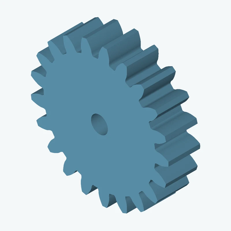 Spur gear, module 1.5 mm, 21 teeth (pitch Ø31.5 mm), face width 7.9 mm, Ø4.2 mm bore — 0398