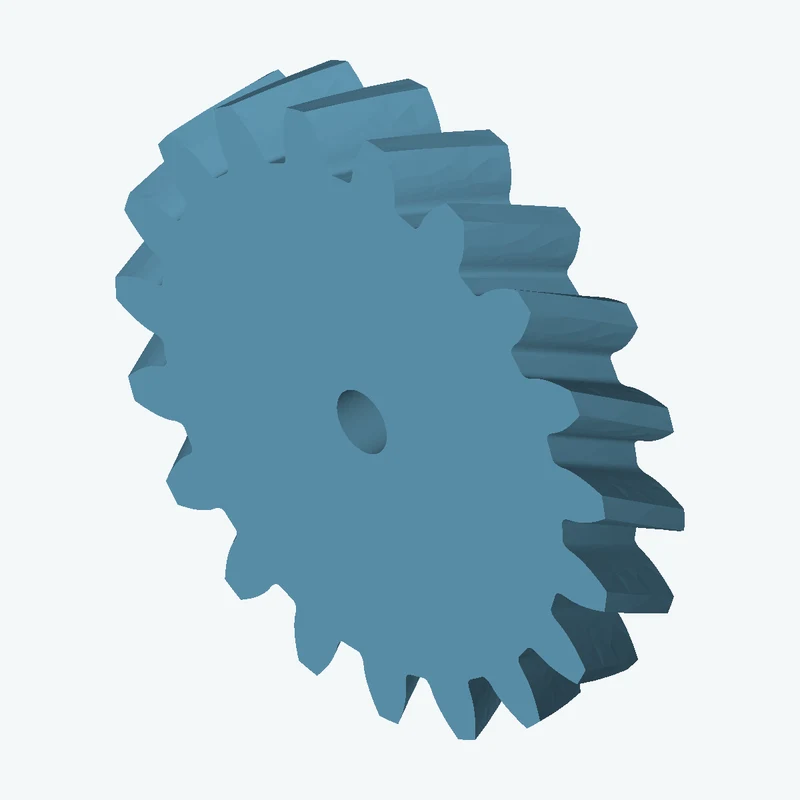 Helical gear, module 1.5 mm, 19 teeth (pitch Ø28.5 mm), face width 5.5 mm, 29.9° helix, Ø3.6 mm bore — 0620