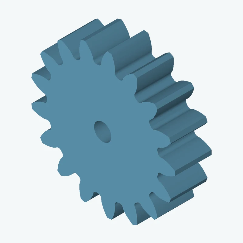Spur gear, module 3 mm, 17 teeth (pitch Ø51 mm), face width 14.8 mm, Ø6.9 mm bore — 0641