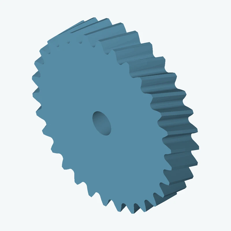 Helical gear, module 2.5 mm, 30 teeth (pitch Ø75 mm), face width 16.9 mm, 18.7° helix, Ø11.6 mm bore — 0920