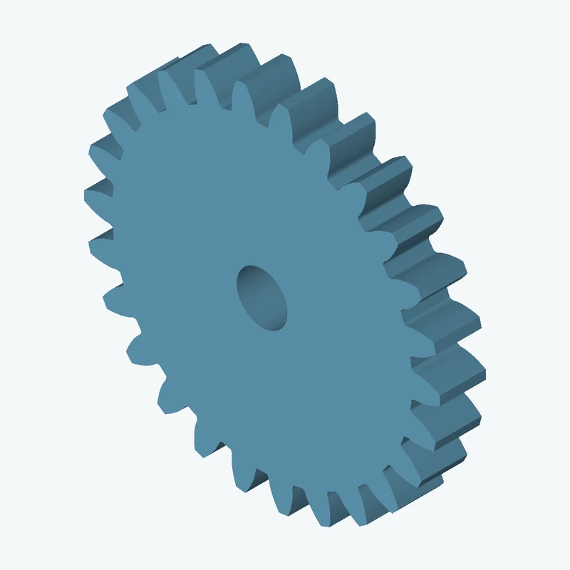 Spur gear, module 1.25 mm, 26 teeth (pitch Ø32.5 mm), face width 4.5 mm, Ø5 mm bore — 0927