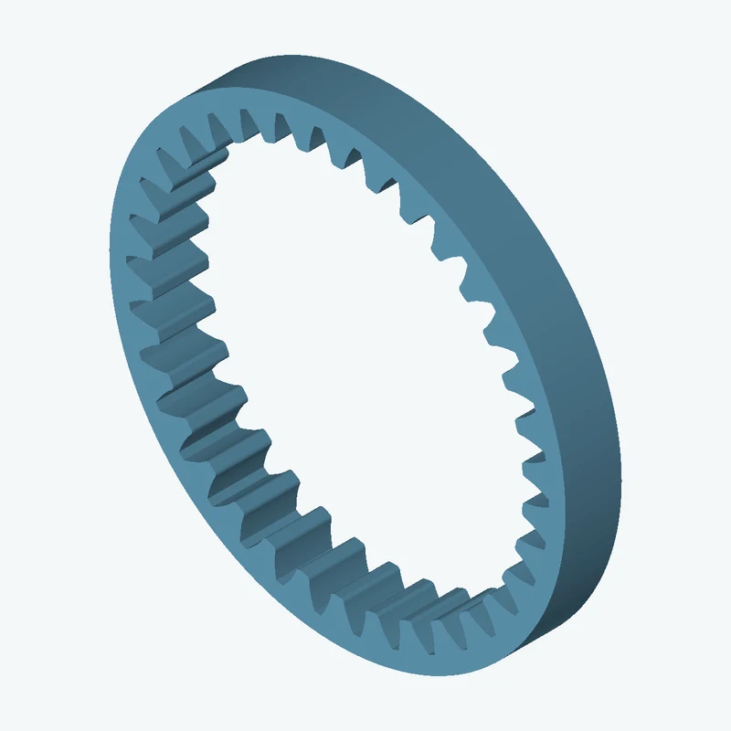 Ring gear, module 2 mm, 34 teeth (pitch Ø68 mm), face width 9.6 mm — 1027