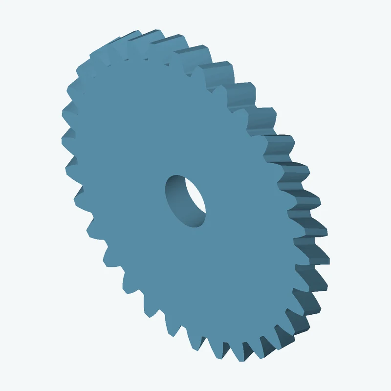 Helical gear, module 1.25 mm, 32 teeth (pitch Ø40 mm), face width 3.8 mm, 24.3° helix, Ø7.7 mm bore — 1095
