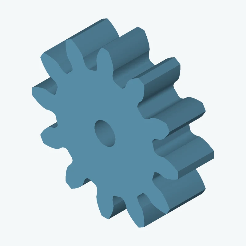 Spur gear, module 1.5 mm, 12 teeth (pitch Ø18 mm), face width 5.2 mm, Ø3 mm bore — 1514
