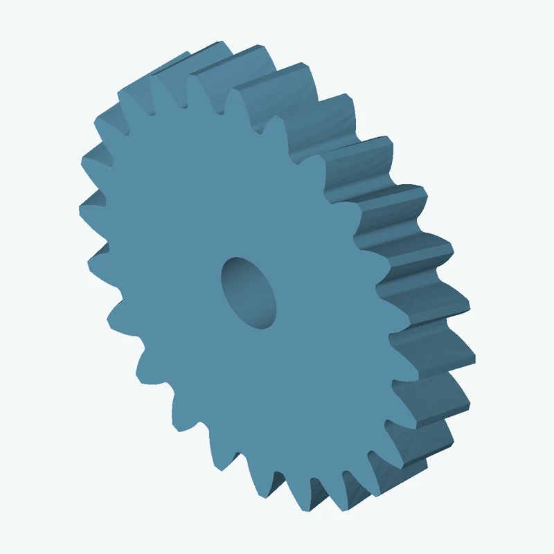Helical gear, module 2.5 mm, 24 teeth (pitch Ø60 mm), face width 11.3 mm, 12.1° helix, Ø11.2 mm bore — 1872