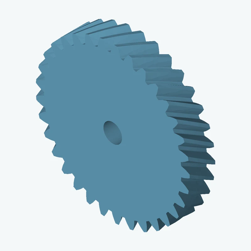 Helical gear, module 1.25 mm, 33 teeth (pitch Ø41.25 mm), face width 8.4 mm, 29.4° helix, Ø6.1 mm bore — 2006