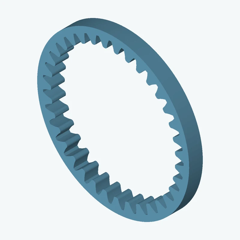Ring gear, module 2 mm, 35 teeth (pitch Ø70 mm), face width 7.2 mm — 2091