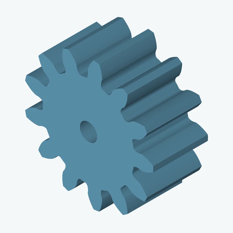 Spur gear, module 1.5 mm, 13 teeth (pitch Ø19.5 mm), face width 9.5 mm, Ø3 mm bore — 2092