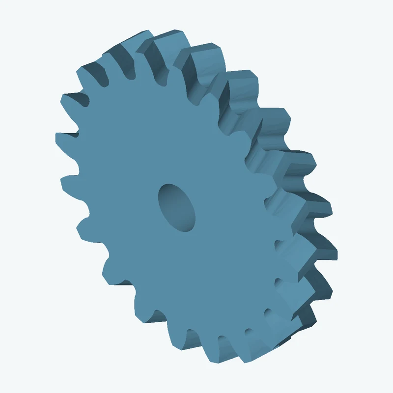 Helical gear, module 3 mm, 20 teeth (pitch Ø60 mm), face width 11.7 mm, 26.4° helix (herringbone), Ø11.1 mm bore — 2508