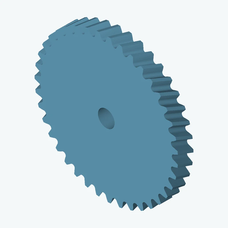 Helical gear, module 2.5 mm, 39 teeth (pitch Ø97.5 mm), face width 11.7 mm, 19.7° helix, Ø12.6 mm bore — 2671