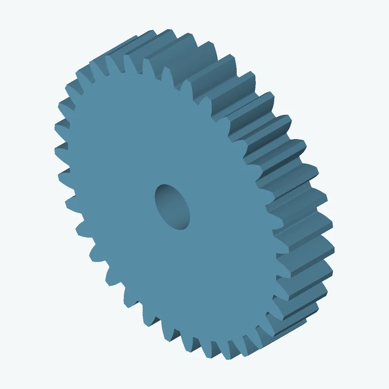 Spur gear, module 3 mm, 35 teeth (pitch Ø105 mm), face width 20.6 mm, Ø16.6 mm bore — 3062