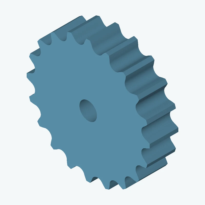 Spur gear, module 4 mm, 20 teeth (pitch Ø80 mm), face width 20.6 mm, Ø12.6 mm bore — 3186