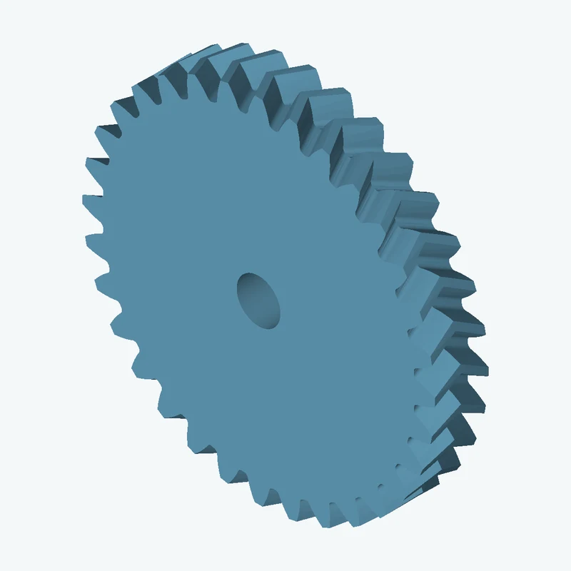 Helical gear, module 2.5 mm, 32 teeth (pitch Ø80 mm), face width 14.8 mm, 28.5° helix (herringbone), Ø12 mm bore — 3253