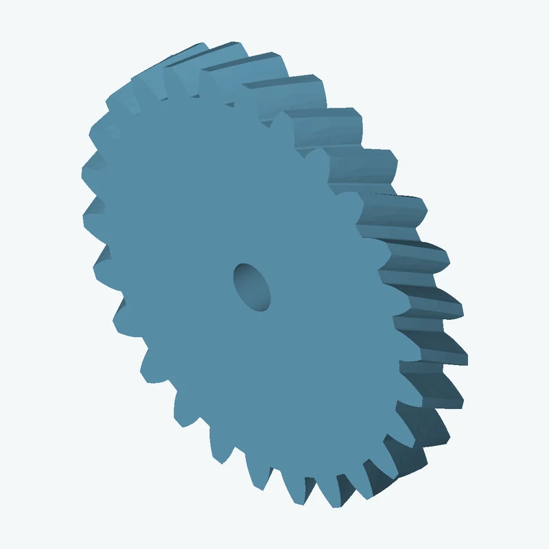 Helical gear, module 1 mm, 26 teeth (pitch Ø26 mm), face width 4.2 mm, 29.3° helix, Ø3.5 mm bore — 3304