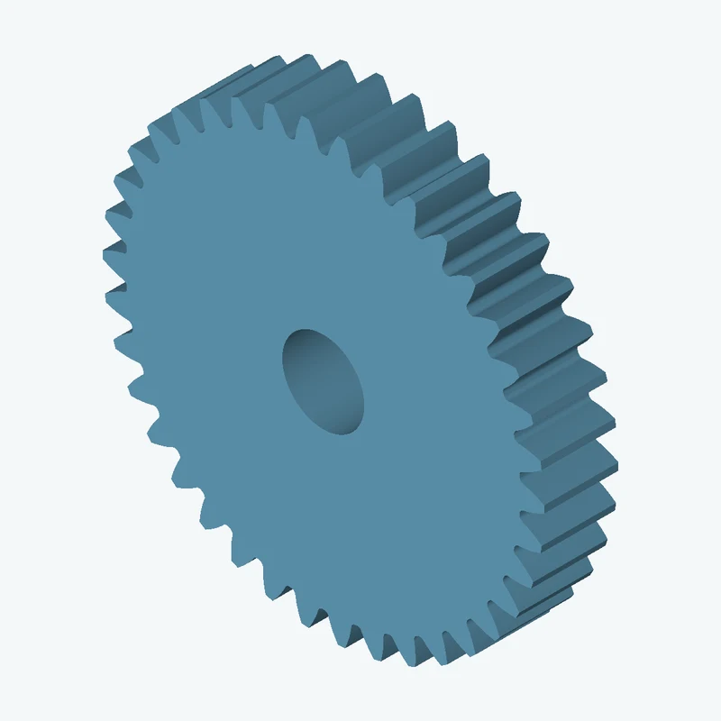 Spur gear, module 3 mm, 38 teeth (pitch Ø114 mm), face width 20.6 mm, Ø22.7 mm bore — 3362
