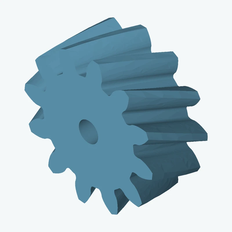 Helical gear, module 2.5 mm, 12 teeth (pitch Ø30 mm), face width 16.2 mm, 22.6° helix, Ø5.7 mm bore — 3465