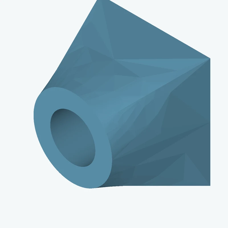 Lofted body through 2 sections: 60 × 60 mm rectangular section → Ø42.7 mm circular section — 0257