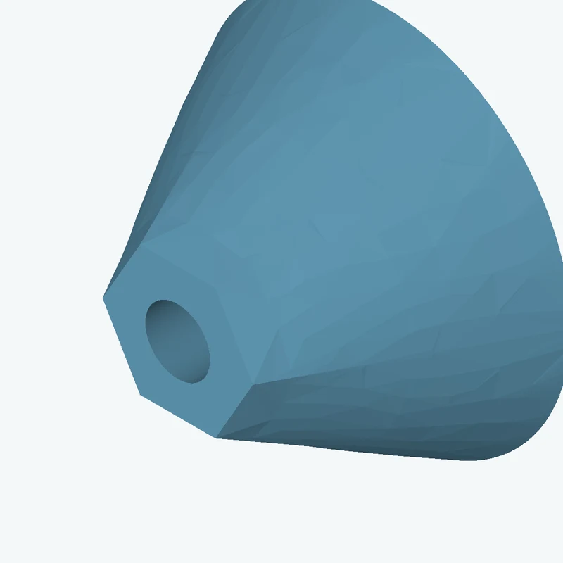 Lofted body through 3 sections: Ø35 mm circular section → Ø24.6 mm circular section → 6-sided polygon section, 14.2 mm across corn — 0456