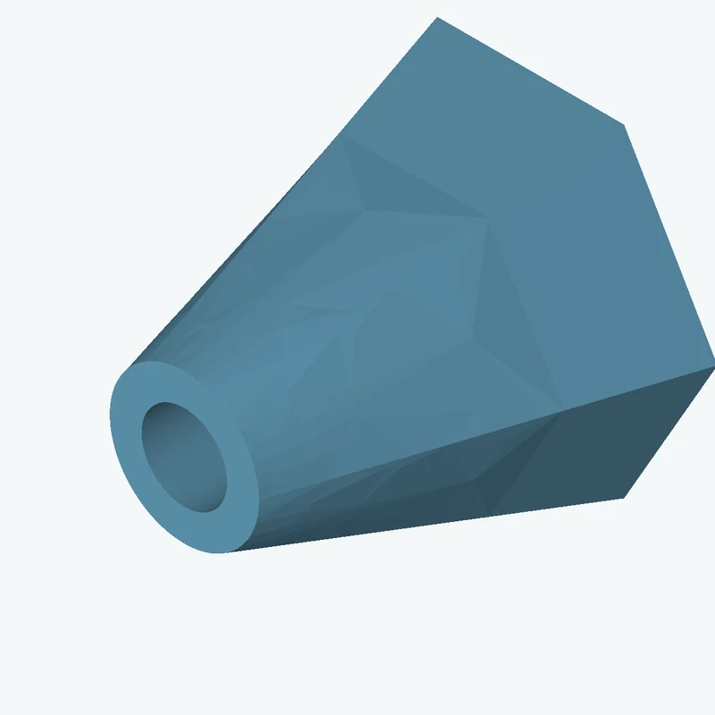 Lofted body through 2 sections: 6-sided polygon section, 67.35 mm across corners → Ø26.9 mm circular section — 0525