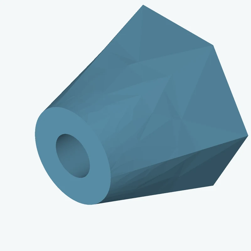 Lofted body through 2 sections: 6-sided polygon section, 40 mm across corners → Ø21.6 mm circular section — 0666