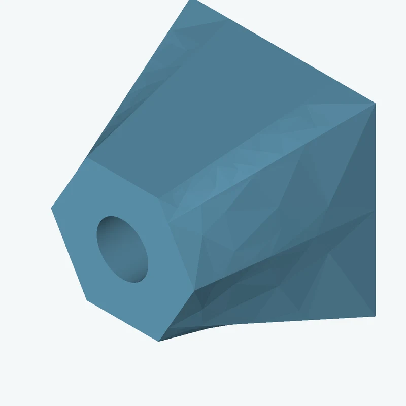Lofted body through 2 sections: 30.41 × 30.41 mm rectangular section → 6-sided polygon section, 23.6 mm across corners — 0725