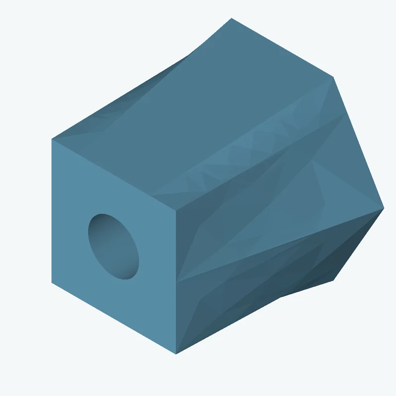 Lofted body through 2 sections: 6-sided polygon section, 60.76 mm across corners → 37.1 × 37.1 mm rectangular section — 0972