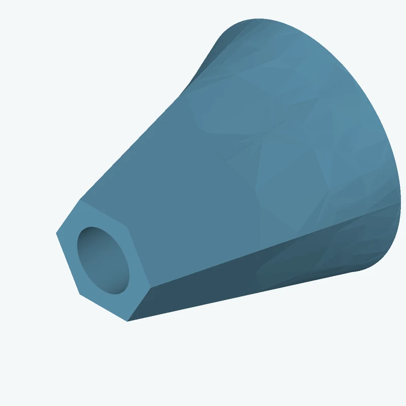 Lofted body through 3 sections: Ø40.62 mm circular section → 6-sided polygon section, 30.1 mm across corners → 6-sided polygon sec — 1069