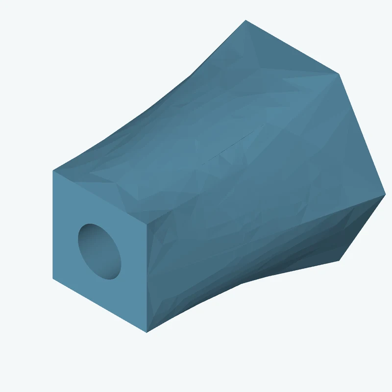 Lofted body through 3 sections: 6-sided polygon section, 36.27 mm across corners → Ø27.2 mm circular section → 18.2 × 18.2 mm rect — 1162