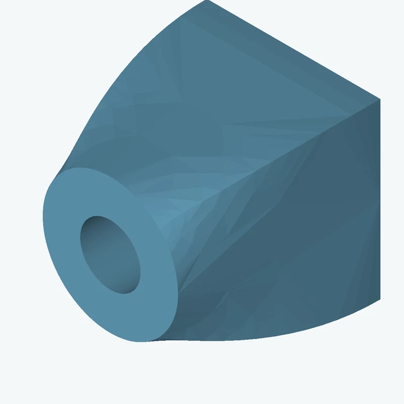 Lofted body through 3 sections: 46.3 × 46.3 mm rectangular section → 41.2 × 41.2 mm rectangular section → Ø36.1 mm circular sectio — 1470