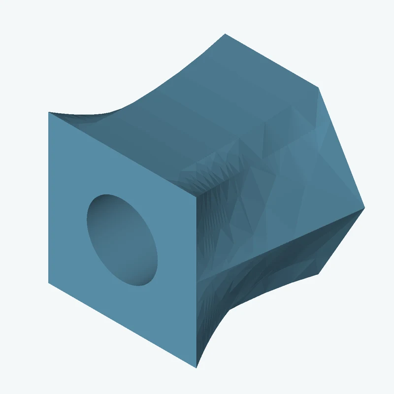 Lofted body through 3 sections: 6-sided polygon section, 45 mm across corners → 6-sided polygon section, 40.4 mm across corners → — 1561