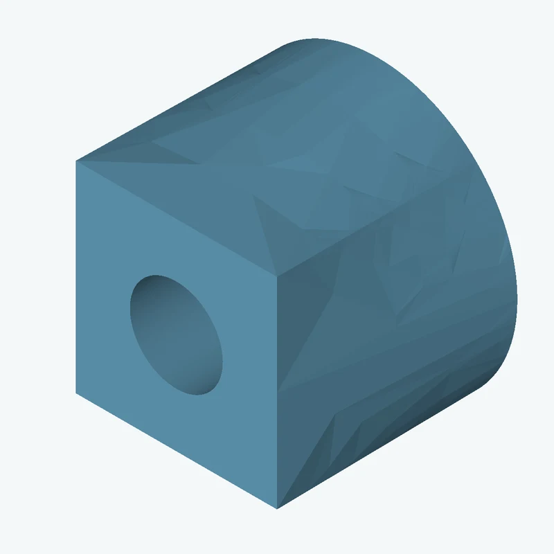 Lofted body through 2 sections: Ø50 mm circular section → 36 × 36 mm rectangular section — 1666