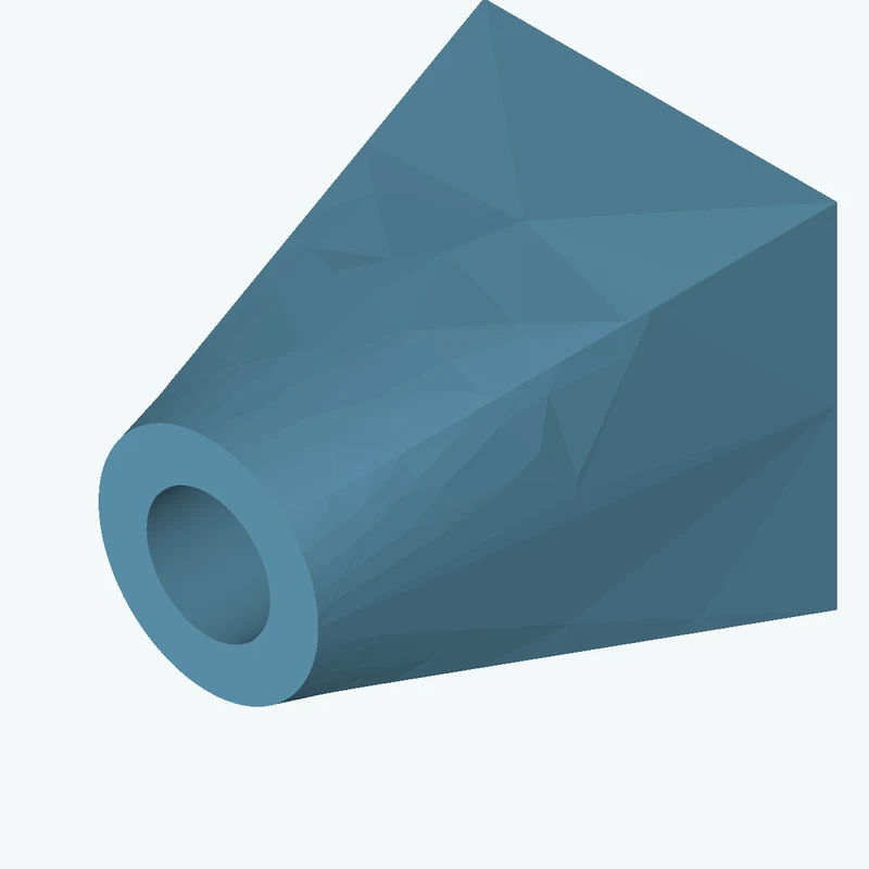 Lofted body through 2 sections: 50 × 50 mm rectangular section → Ø31.1 mm circular section — 1675