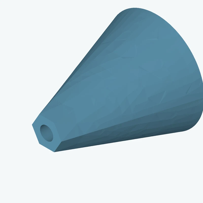 Lofted body through 2 sections: Ø60 mm circular section → 6-sided polygon section, 18.4 mm across corners — 2128
