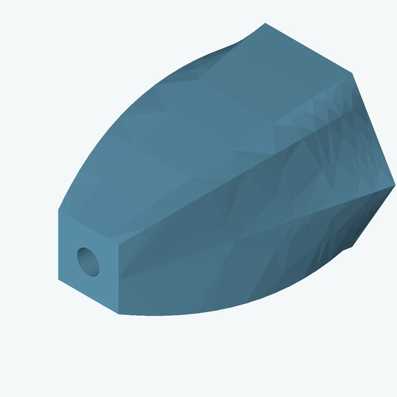 Lofted body through 3 sections: 6-sided polygon section, 67.81 mm across corners → 45.7 × 45.7 mm rectangular section → 23.5 × 23. — 2134