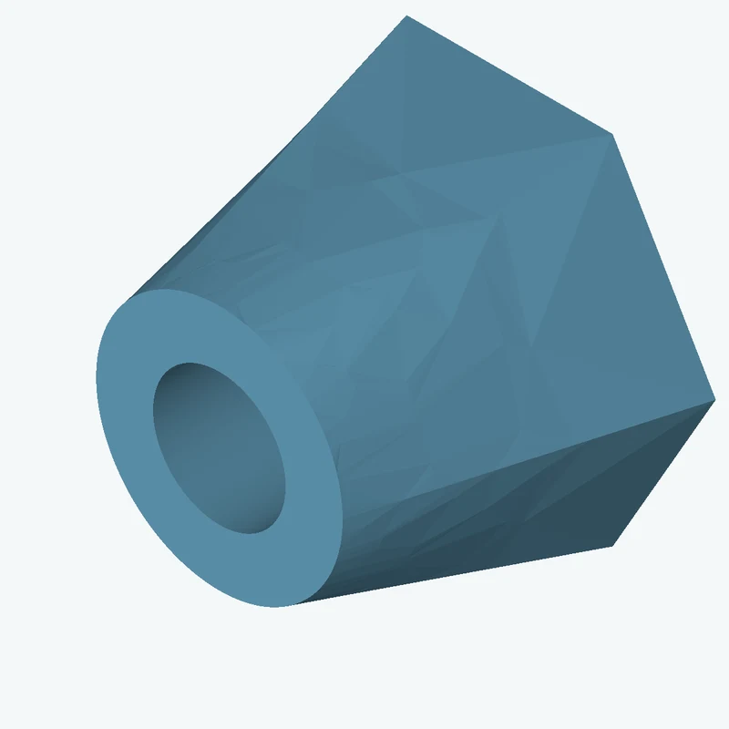 Lofted body through 2 sections: 6-sided polygon section, 42.33 mm across corners → Ø25.3 mm circular section — 2198