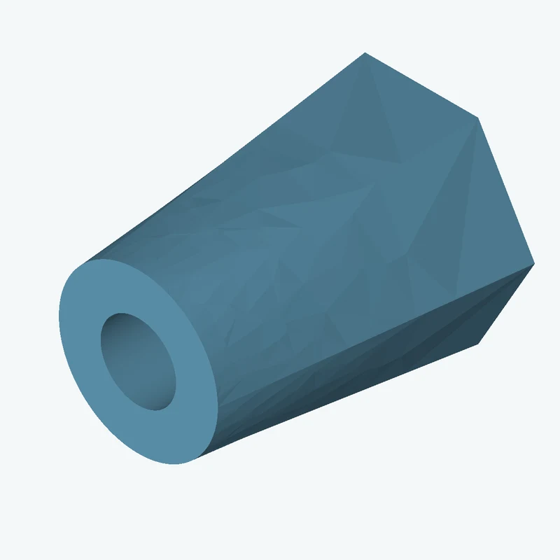 Lofted body through 2 sections: 6-sided polygon section, 45 mm across corners → Ø31.6 mm circular section — 2227