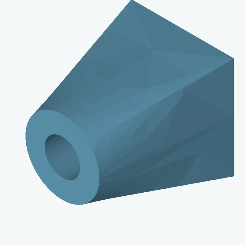 Lofted body through 2 sections: 45 × 45 mm rectangular section → Ø32.5 mm circular section — 2268