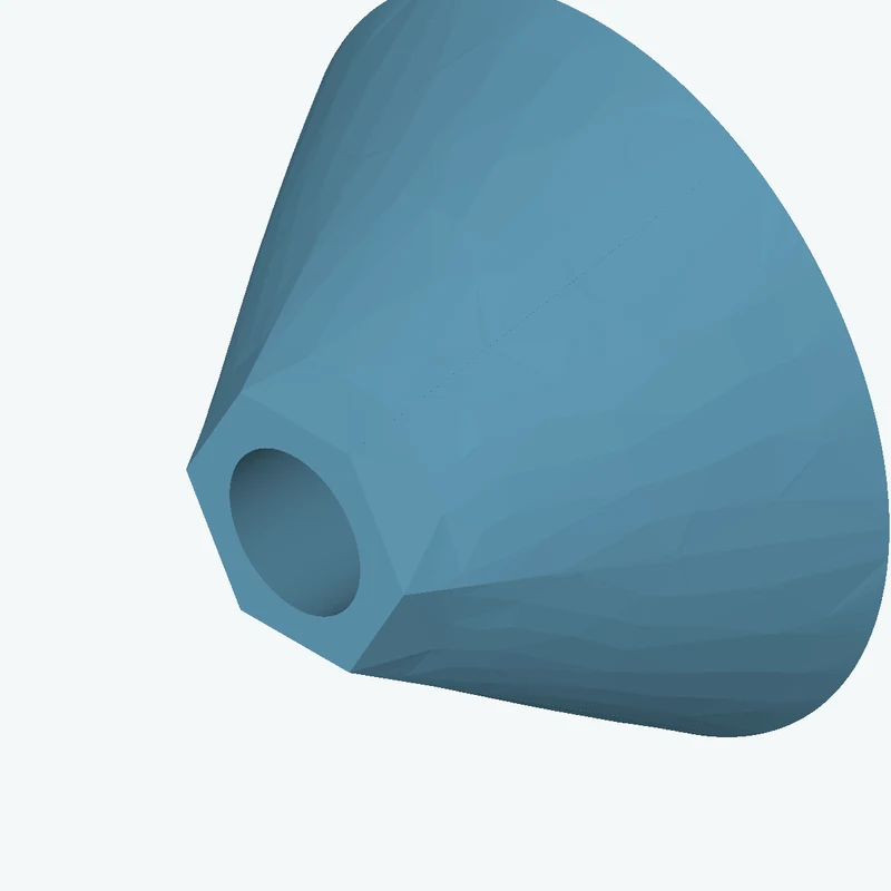 Lofted body through 3 sections: Ø47.15 mm circular section → Ø32.3 mm circular section → 6-sided polygon section, 17.5 mm across c — 2302