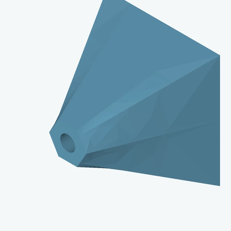 Lofted body through 2 sections: 52.44 × 52.44 mm rectangular section → 6-sided polygon section, 17.2 mm across corners — 2439