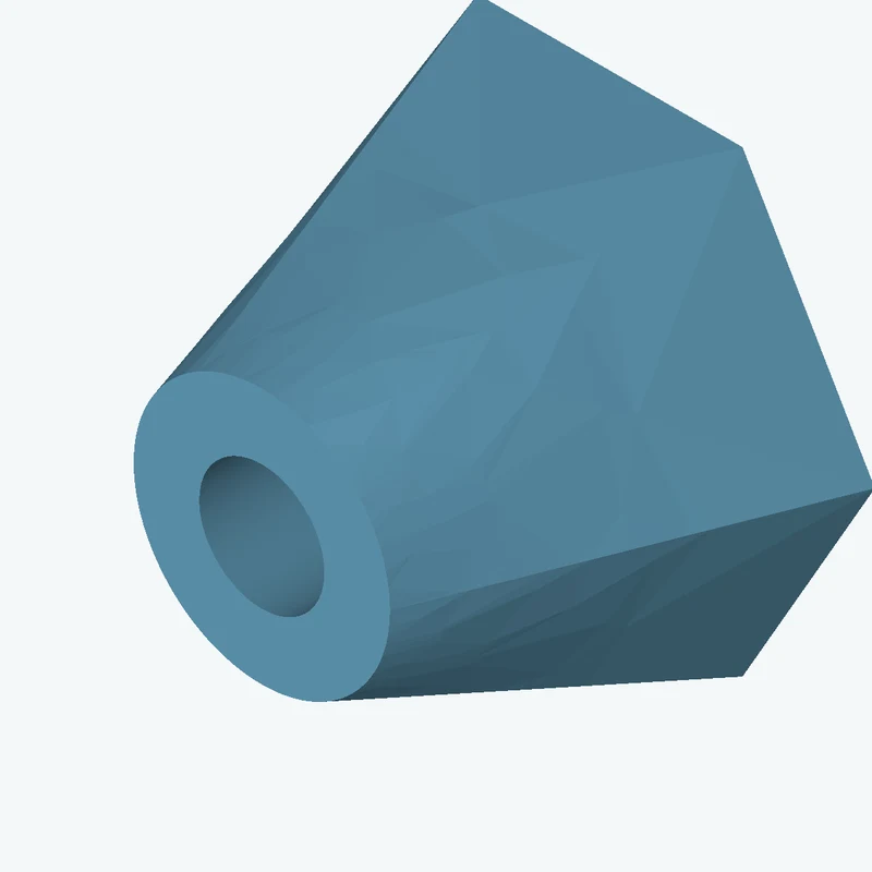 Lofted body through 2 sections: 6-sided polygon section, 50 mm across corners → Ø24.2 mm circular section — 2629