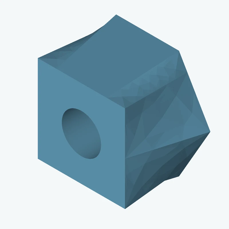 Lofted body through 2 sections: 6-sided polygon section, 65 mm across corners → 45.1 × 45.1 mm rectangular section — 2681
