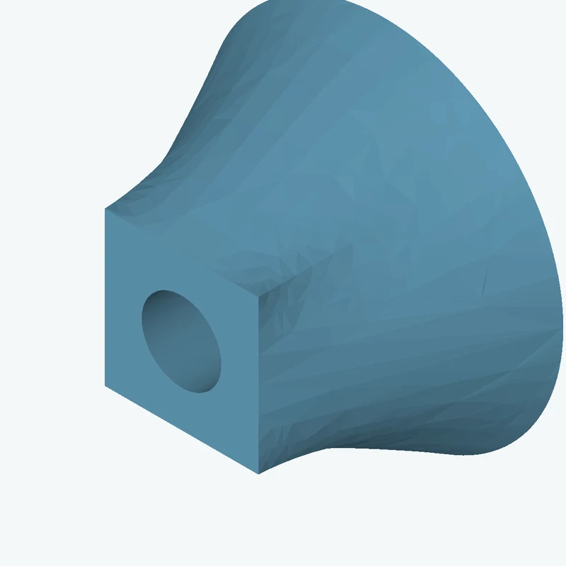 Lofted body through 3 sections: Ø37.75 mm circular section → Ø27 mm circular section → 16.2 × 16.2 mm rectangular section — 2730