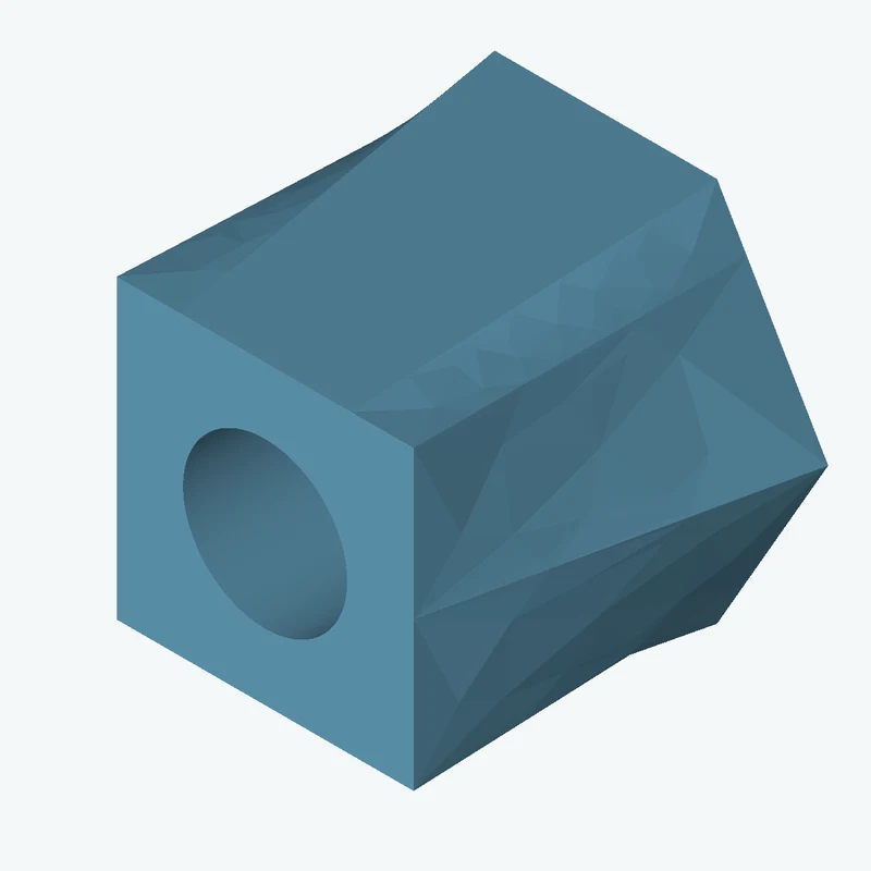 Lofted body through 2 sections: 6-sided polygon section, 53.92 mm across corners → 36 × 36 mm rectangular section — 2820