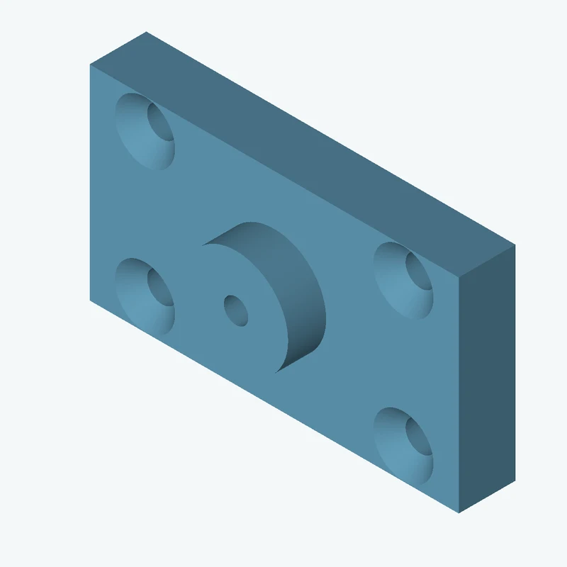 Rectangular body, 65 × 36 × 10 mm (W×D×H) — 0001