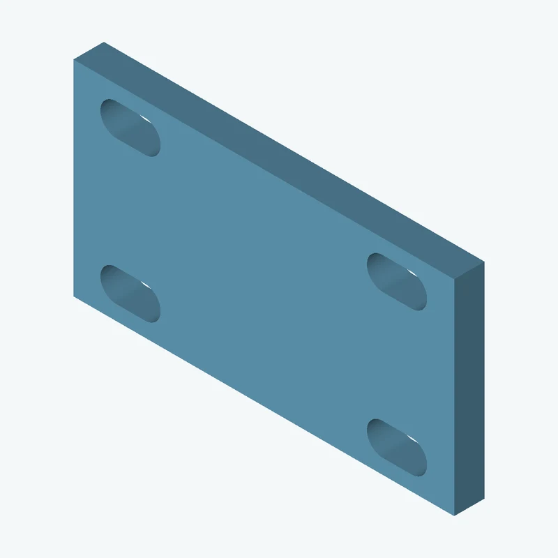 Rectangular body, 100 × 53.9 × 8 mm (W×D×H) — 0097