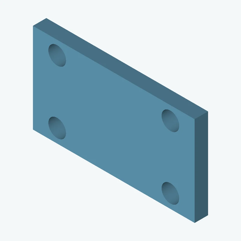 Rectangular body, 96.49 × 53.6 × 8 mm (W×D×H) — 0187