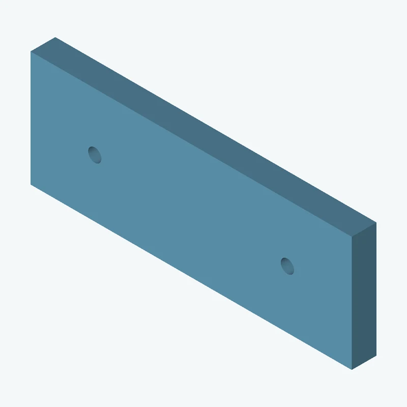 Rectangular body, 77.7 × 27.9 × 6 mm (W×D×H) — 0237